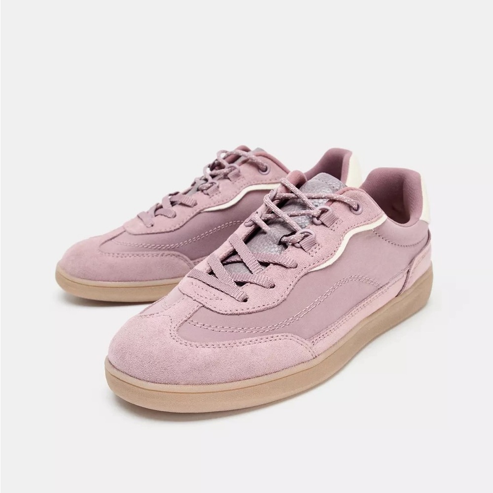 New Zara combination sneakers in mauve Pink